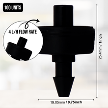 Load image into Gallery viewer, Pressure Compensating Drip Emitters - 4 L/h Flow Rate by- Ideal for Home Gardens, Orchards, and Greenhouses
