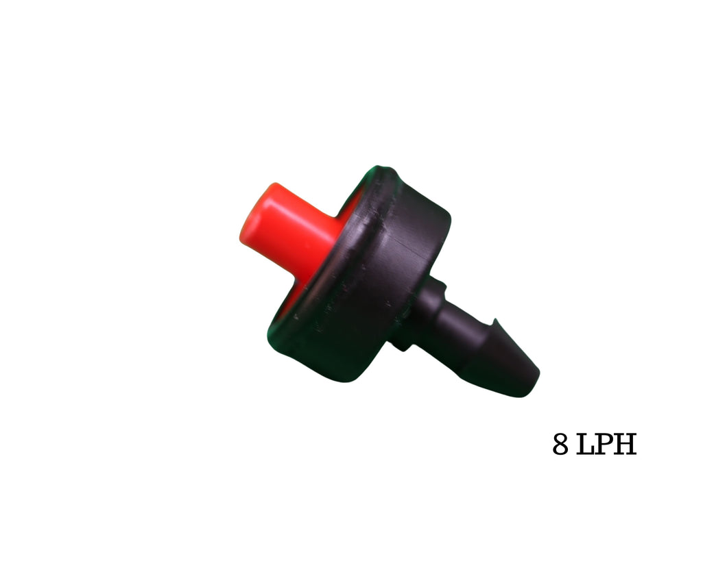 Pressure Compensating Drip Emitters - 8 L/h Flow Rate by- Ideal for Home Gardens, Orchards, and Greenhouses