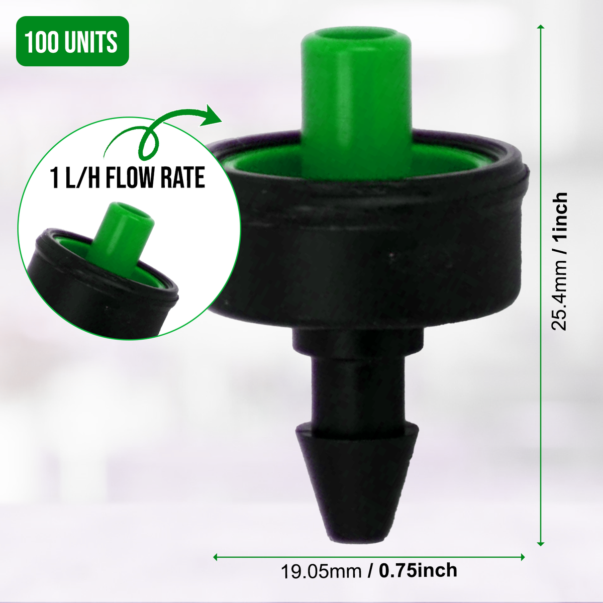 Pressure Compensating Drip Emitters - 1 L/h Flow Rate by- Ideal for Ho ...